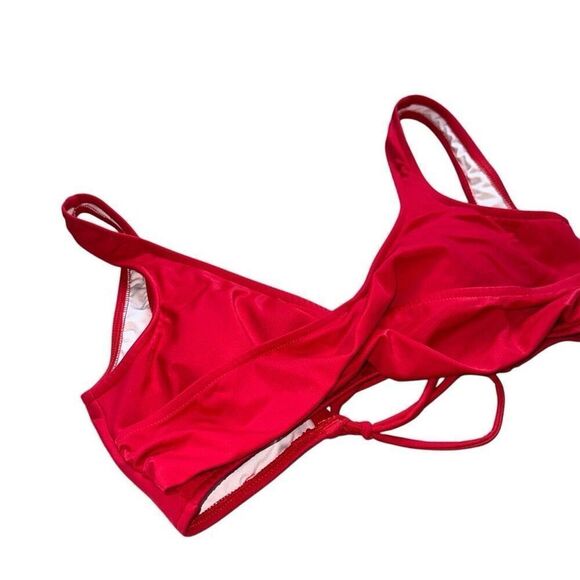 Venus LATTICE SIDE sz M RED BIKINI top SWIMSUIT SWIM ADJUSTABLE sexy - Picture 2 of 4